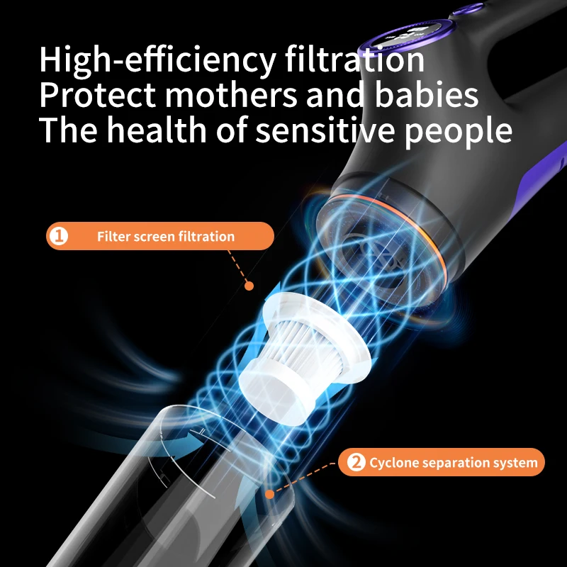 Cordless Vacuum Cleaner - Wet&Dry, Hepa Filter, 30Min Runtime, 180° Flexible Stick Vacuum Cleaner, Handheld Vacuum For Home - Image 3